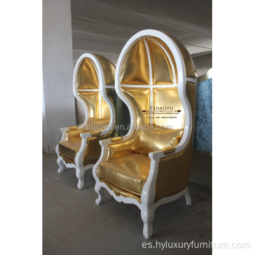 silla del trono del rey de comedor de oro real de cuero